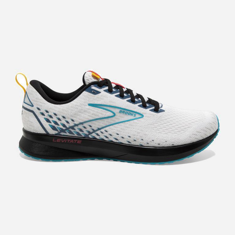 Brooks Women's Levitate 5 Road Running Shoes Singapore - White/BlueBird/Black (42039-MSTA)